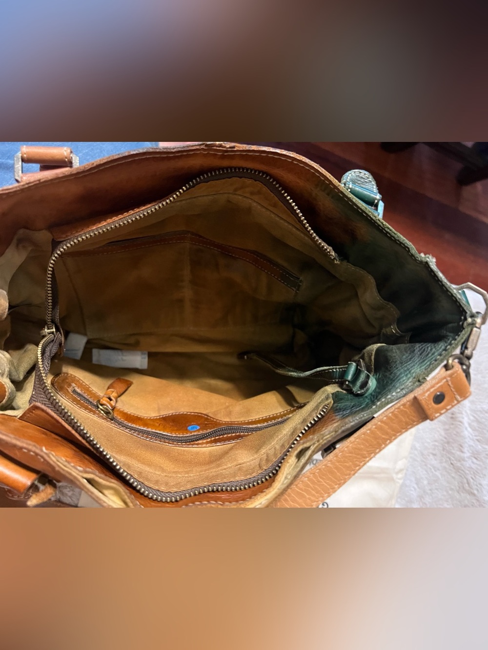 BED STU Rockababy Seagrass Stone Tie Dye Leather Shoulder Crossbody Satchel Bag - Picture 10 of 13